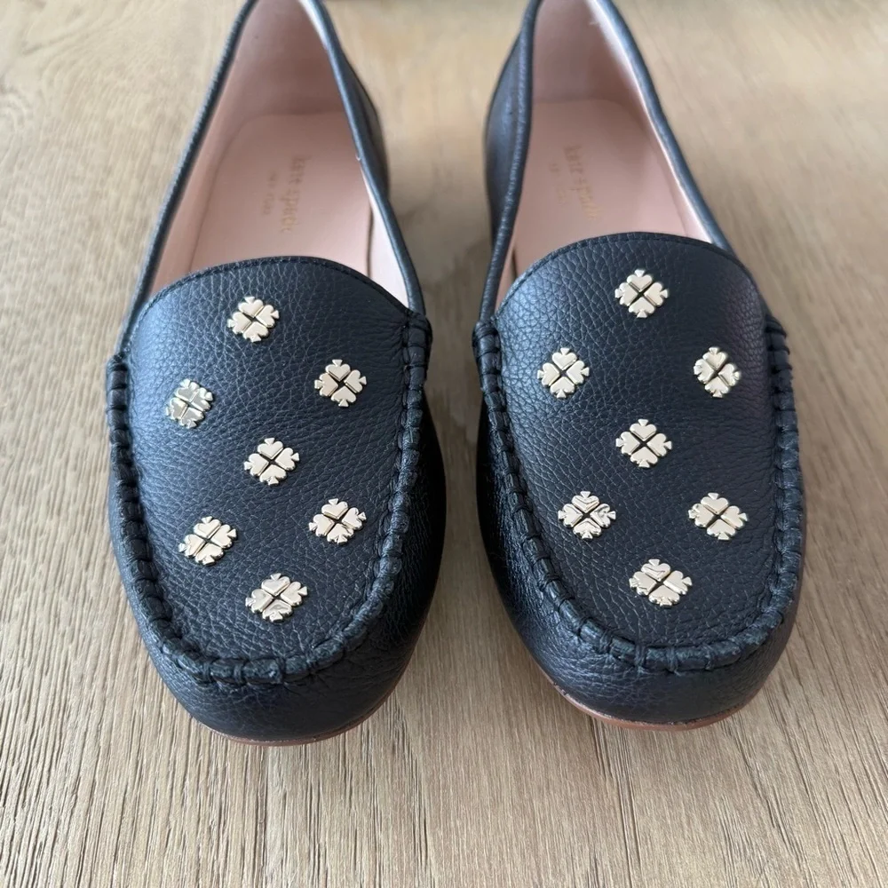 Kate Spade Black Leather Deck Driver Slip On Loafers